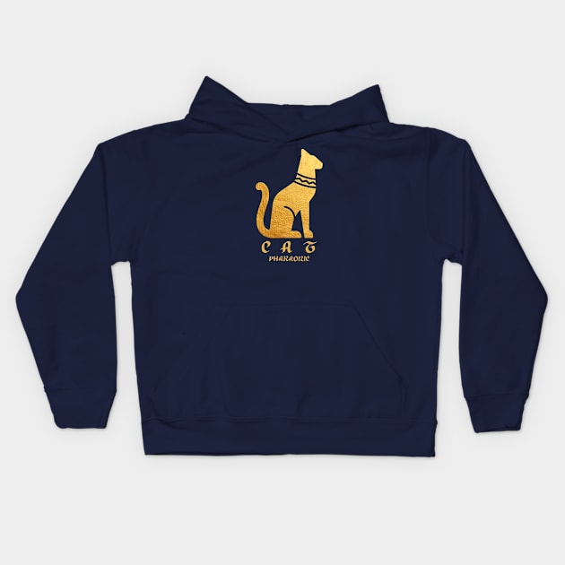 Pharaonic Cat: Ancient Egypt Kids Hoodie by Da Vinci Feather